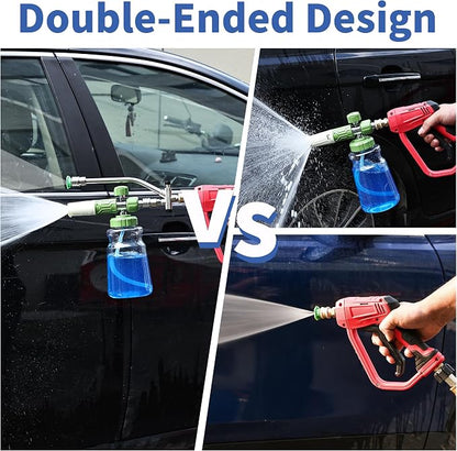 FENG PAI Foam Cannon Dual-Connector Accessory, Pressure Washer Double Tip Attachment for Soap Cannon with 7PCS Pressure Washer Sprayer Nozzles for Car Wash,1/4" Quick Connect, Without Foam Cannon