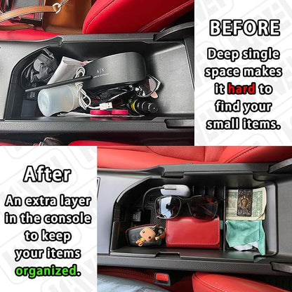 HGWEI Center Console Organizer Compatible with Toyota Camry XLE XSE 2018-2023 2024 and Camry LE SE 2020 2021 2022 2023 2024, Armrest Insert Tray Accessories Storage Box, Fit 2 USB Ports, Black Trim