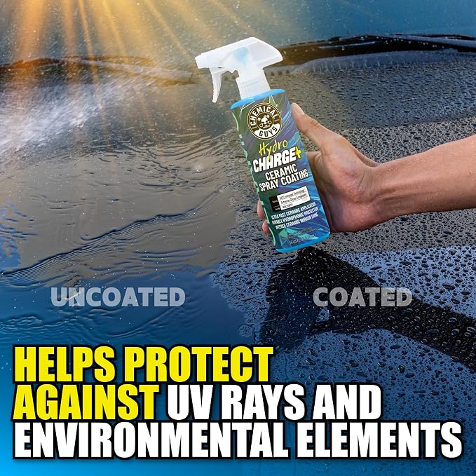 Chemical Guys Hydro Charge Ceramic Spray Coating 16 Fl Oz, With Monster Extreme Microfiber Towels (3 Pack) High Gloss Paint Protection Spray With Thick Plush Towels For Car Wash Drying And Detailing