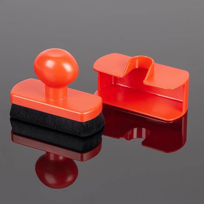 BABYSHEEP Tire Shine Applicator Brush - Extra Large Automotive Tire Dressing Applicator Brush with Storage Stand for Tire Detailing & Car Wash Kit, Black, 3.6 Inch Length (1,Red)