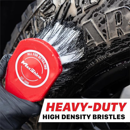 Maxshine Universal Heavy-Duty Tire & Carpet Cleaning Brush – Ultimate Scrubber for Carpets, Upholstery, Floor Mats & More – Removes Dirt & Stains – Home & Auto Detailing Accessory
