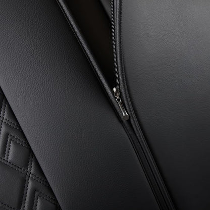 JOJOBAY Chevy Silverado Seat Covers,Leather Seat Covers for GMC Sierra,Custom Fit 2007-2026 1500 2500HD 3500HD Crew Double Extended Regular Cab,LT LZT RST(Rear Seat Covers,Black White)
