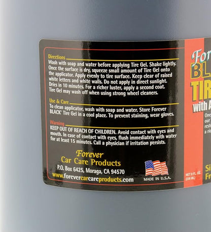 Forever BLACK Tire Gel Gallon with Dispensing Pump and 2 Foam Applicators