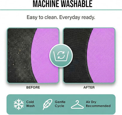 FH Group Automotive Seat Covers Flat Cloth Full Set Purple Car Seat Covers, Rear Solid Bench Universal Fit and Car Seat Protector for Vans Cars Trucks and SUV Interior Accessories