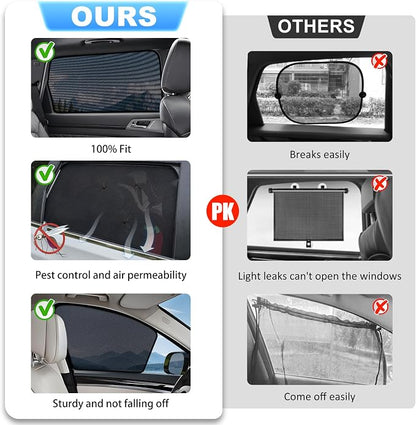 XCBYT 4 Pack 2021-2024 Honda Civic Window Shades with Breathable Mesh Window Covers 99% Sun UV Blackout Keeps Cool Privacy Curtains for Breastfeeding, Napping, Dressing, Camping