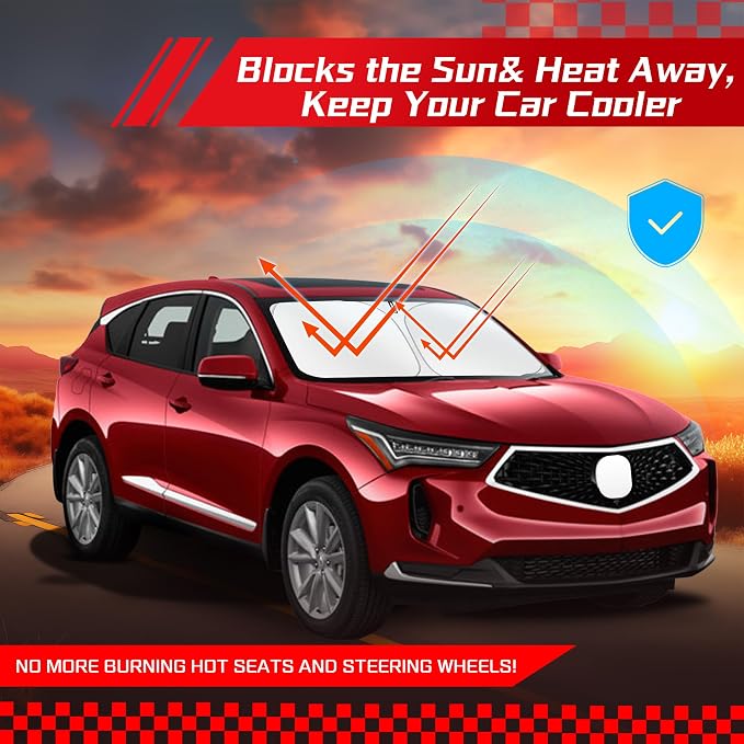 ARISMOTOR Windshield Sun Shade for Acura RDX 2019-2025 2026, Custom Fit Foldable Front Window Sunshade Sun Visor Protector, Block UV Rays Keep Your Car Cooler