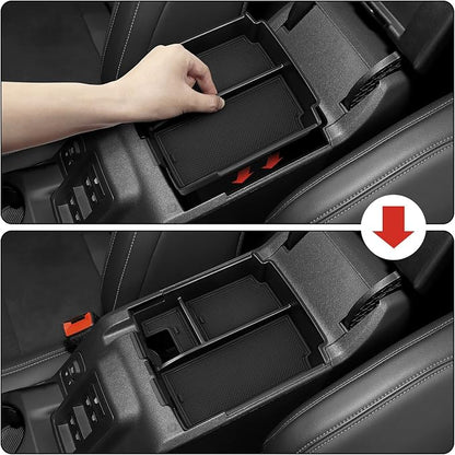 Center Console Organizer Tray for 2025 Ford Bronco 4 Door Full Size with Non-Slip Mat Center Console Organizer Compatible with Ford Bronco Accessories (Not for 2-Door and Bronco Sport)