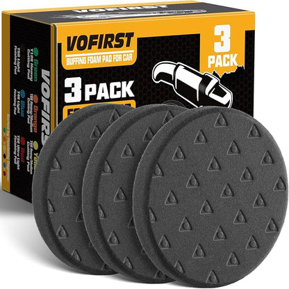 Black Soft Polishing Pad, 3Pcs 5.5" Buffing Pads for Final Finishing - Ultra Soft Foam Polish Pad for Automotive Polishing Smooth & Swirl-Free Finish