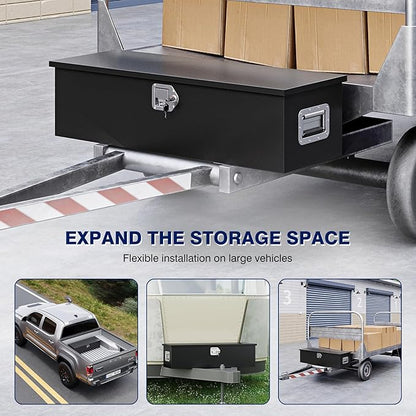 Yizosh 39 Inch Steel Heavy Duty Truck Bed Tool Box, Trailer Tongue Box with Lock and Keys