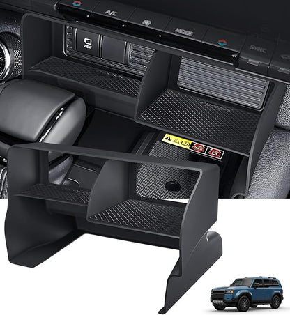 Center Console Organizer for Toyota Land Cruiser Prado 250 2026 2025 2024, Interior Accessories Storage Box Insert Tray for 2024-2026 Land Cruiser, Black
