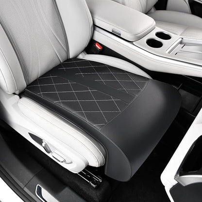 Coverado Car Seat Extender Leg Support, Leather Leg Extender Cushuin for Car Seats, Waterproof Car Seat Cushions Universal Fit for Most Vehicles (Black)