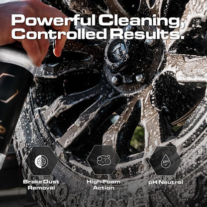 Blackline Wheel & Tire Cleaner Spray - Non-Acidic Brake Dust Remover Bug Remover & Wheel Cleaner for Cars, Trucks and More — Versatile, Fast Acting, and Safe for Most Finishes (64 Fl Oz)