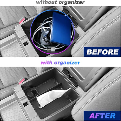 SXCY for 2024 2025 2026 Frontier Center Console Organizer for Nissan Frontier 2022-2025 2026 Center Console Tray 2024-2026 Frontier Accessories Tissue Tray Paper Towel Enhanced Tissue Organizer