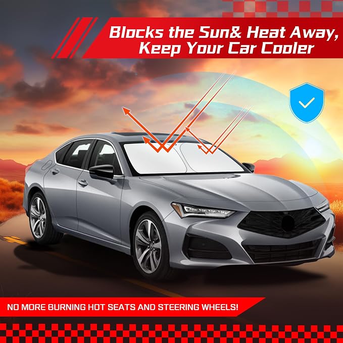 ARISMOTOR Windshield Sun Shade for Acura TLX 2021-2025 2026, Custom Fit Foldable Front Window Sunshade Sun Visor Protector, Block UV Rays Keep Your Car Cooler