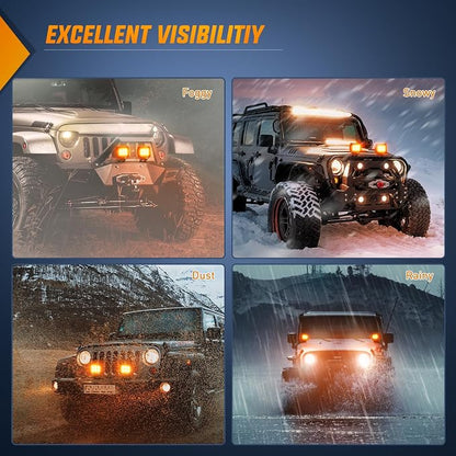 Nilight 4 Inch LED Light Pods Amber Spot Beam Driving Fog Lights 2PCS 18W Off Road Work Lighting for Truck ATV UTV RV Pick-up Van Boat Tractor