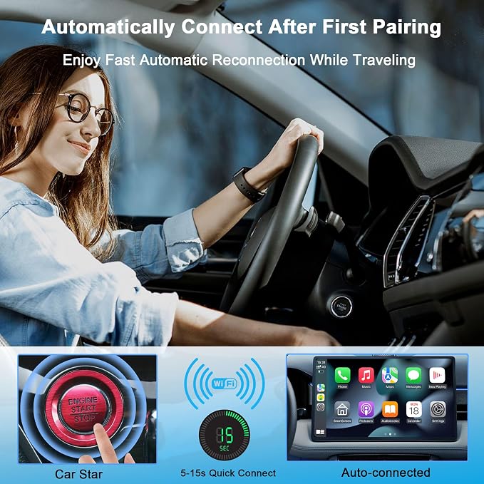 Wireless CarPlay Adapter for Apple - Convert Wired to Wireless, Plug & Play Dongle for iPhone & Factory Wired Cars - Fit Cars from 2016 and iOS 10+
