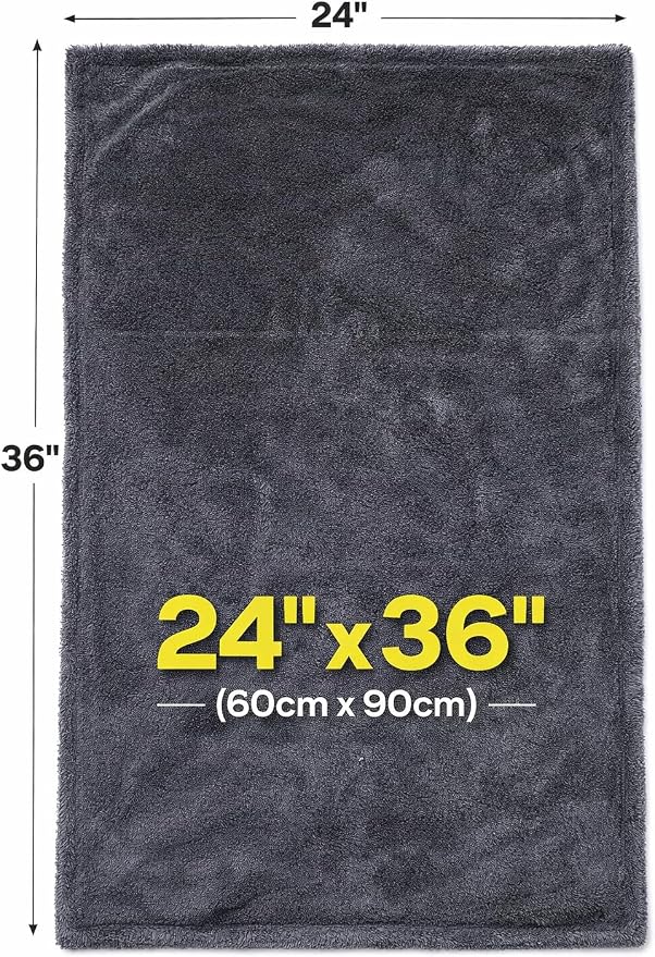 Microfiber Towels for Cars – 24x36 Inch 1200 GSM Car Drying Towel, Drying Towels Car Detailing, Edgeless Shammy Cloth, Ultra Absorbent Streak Lint Free Car Wash Towels for Auto Detailing