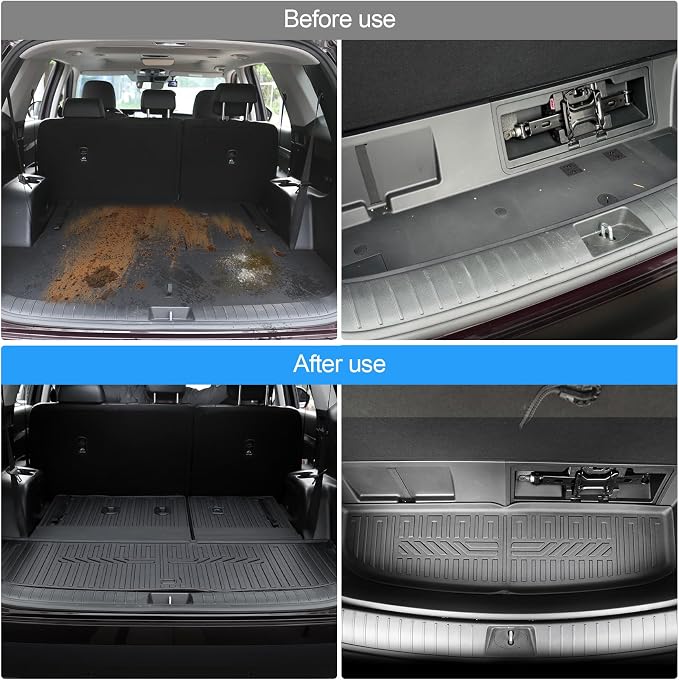 Cargo Mat for 2020-2025 Hyundai Palisade, All Weather TPE Rear Cargo Liner with Seat Back Cover for Hyundai Palisade Accessories (Include Lower Trunk Mat)
