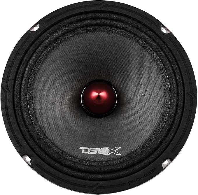 DS18 PRO-X8BM Loudspeaker - 8", Midrange, Red Aluminum Bullet, 550W Max, 275W RMS, 8 Ohms - Premium Quality Audio Door Speakers for Car or Truck Stereo Sound System (1 Speaker)
