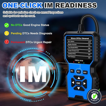 OBD2 Scanner Tool, Upgraded V519 Vehicle Code Reader for Check Engine Light Clear Fault Codes, Live Data Professional OBDII Scan Tool for 1996 OBD2 Protocol Vehicle, Blue