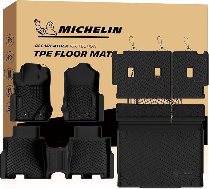 Michelin Vehicle Mats, All-Weather TPE Custom Fit Liner for 2021-2026 Ford Bronco 4-Door(6 Piece), Premier