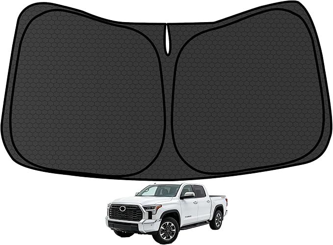 Tundra Customized Windshield Sun Shade for 2022-2025 2026 Tundra SR5 | Limited | Platinum | TRD Pro Front Window Sunshade Visor Protector Foldable Blocks UV Rays Keep Car Cooler Accessories