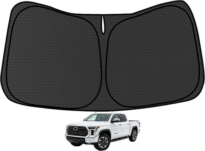 Tundra Customized Windshield Sun Shade for 2022-2025 2026 Tundra SR5 | Limited | Platinum | TRD Pro Front Window Sunshade Visor Protector Foldable Blocks UV Rays Keep Car Cooler Accessories