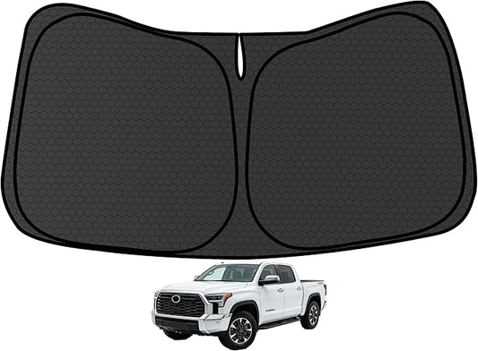 Tundra Customized Windshield Sun Shade for 2022-2025 2026 Tundra SR5 | Limited | Platinum | TRD Pro Front Window Sunshade Visor Protector Foldable Blocks UV Rays Keep Car Cooler Accessories