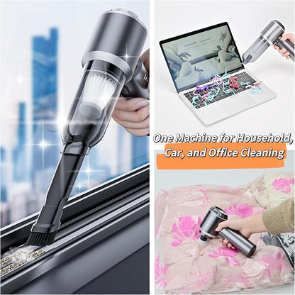 Sharperlife Cordless Handheld Vacuum, Portable Rechargeable 15000Pa Strong Suction Vacuum, 30mins Runtime Lightweight for Car Home Camping