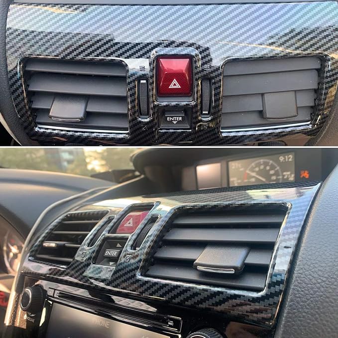 HIGH FLYING Car Interior Accessories Center Console AC Air Vent ABS Carbon Fiber Grain 1pc for Subaru WRX STI 2016-2021, XV Crosstrek 13-17 (Not Fit 2015 WRX)