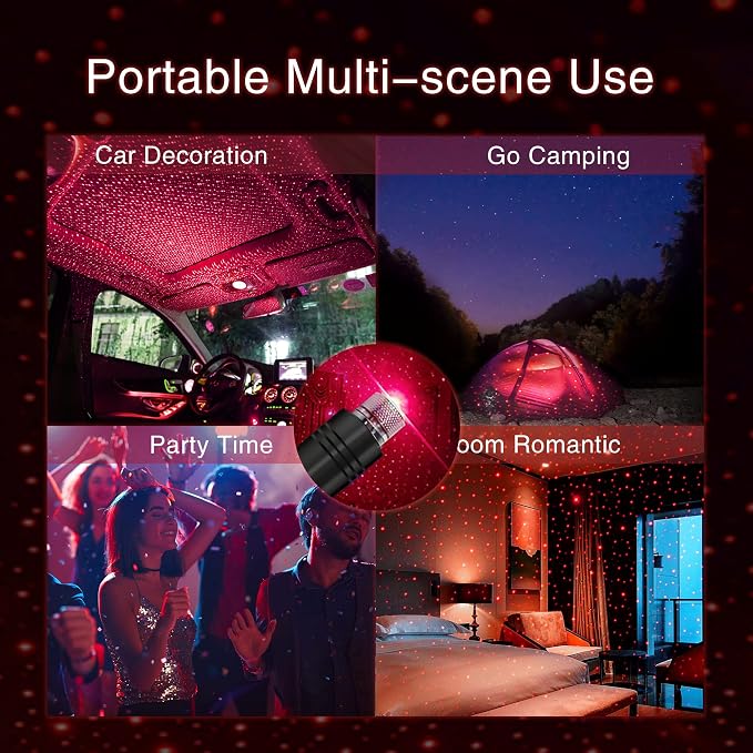 Star Projector Night Light, Car Accessories for Women and Men, Romantic Car Led Lights Interior, Adjustable Interior Car Lights Fit Car, Roof, Bedroom, Plug and Play, Car Decor, Room Decor, Home Decor