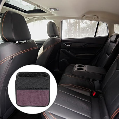 1 Pcs Universal Car Trash Can Hanging 10.2" Length 3.5" Width 10.2" Height Trash Bin Pink Black Faux Leather Rhinestone
