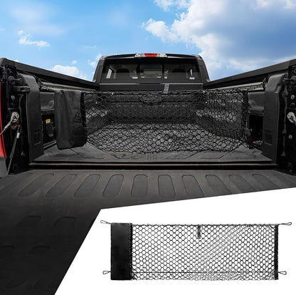 Cargo Net Compatible with 2022-2026 Ford Maverick Truck Bed Cargo Net with Storage Bag 3.28'×1.15' Double Layer Envelope Style Dense Mesh Trunk Organizer for 2025 Maverick Exterior Accessories