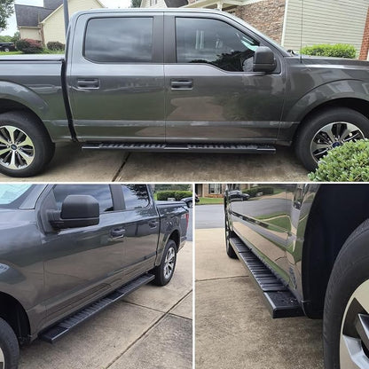 COMNOVA Running Boards Compatible with 15-26 Ford F150 Crew Cab(4 Full Size Doors) Side Steps for 2017-2026 Ford F250 F350 Super Duty Crew Cab.6 Inches Black Powder Coated Running Boards & Steps