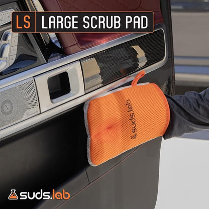 Suds Lab Oversized Scrub Pad – Heavy Duty Car Wash and Interior Cleaning Mitt for Auto, Upholstery, and Detailing | Durable, Scratch-Free Cleaning Tool