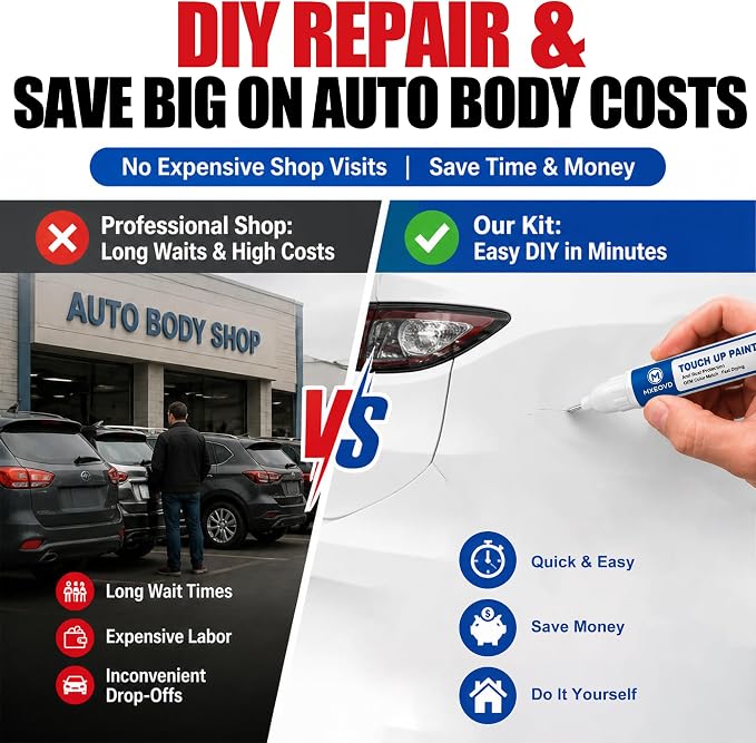Rallye Red R-513 Touch Up Paint Compatible with Honda, All in One Car Scratch Repair Kit with Primer Putty & Clear Coat, Complete Sanding Tools Set for Scratches Chips Nicks