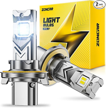 H13 LED Bulb, 60000LM 6500K Cool White, Real 1:1 Size to 9008 Bulbs Plug N Play, IP68 60000hrs Lifespan Light Bulbs, Pack of 2