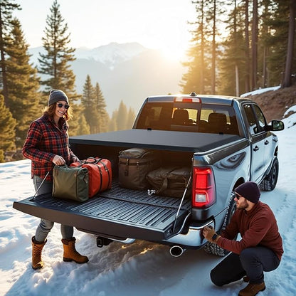 Soft Roll Up Truck Bed Tonneau Cover Fit for Dodge Ram 1500 2002-2024 (Classic ONLY), Fit for Dodge Ram 2500 3500 2003-2025, with 6.4 ft Bed