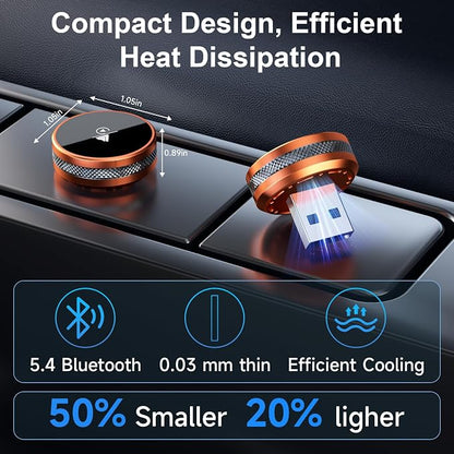 2-in-1 Wireless CarPlay & Android Auto Adapter, CarPlay Dongle Convert Wired to Wireless, Bluetooth & Wi-Fi, Plug & Play, Zero Latency, Compatible with USB/USB-C(Orange)
