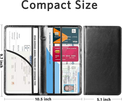 CoBak Car Registration and Insurance Holder - Vehicle Glove Box Car Organizer,Auto Truck Comparment Accessories Case with Magnetic Closure for Driver License,Cards