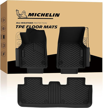 Michelin Vehicle Mat, All-Weather TPE Custom Fit Liner for Tesla Model Y 5 Seat Floor Mats 2025-2027 (3 Piece), Premier