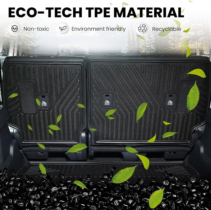 LASFIT Trunk Mat&Backrest Mat for Toyota 4Runner 2025-2026 5-Seater Gas Only(Not Fit Hybrid or 7-Seater), All Weather TPE Custom Fit Cargo Liner for 6th gen 4Runner SR5/TRD/Limited Cargo Mat