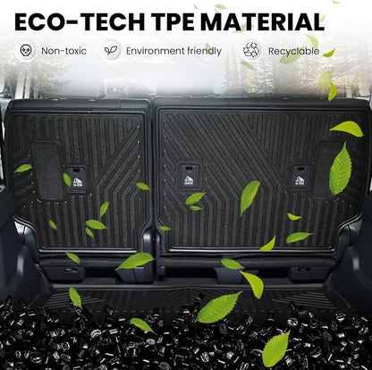 LASFIT Trunk Mat&Backrest Mat for Toyota 4Runner 2025-2026 5-Seater Gas Only(Not Fit Hybrid or 7-Seater), All Weather TPE Custom Fit Cargo Liner for 6th gen 4Runner SR5/TRD/Limited Cargo Mat