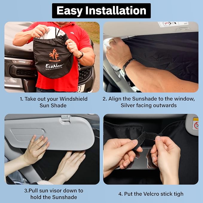 Econour Windshield Sunshade for Acura RL 2000-2010, 2011, 2012 Sun Visor for Front Window Sun Shade Cover, UV Blocker & Protector, Car Accessories
