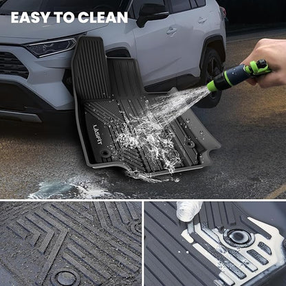 LASFIT Floor Mats for Toyota RAV4 2019-2025 Gas(Not Fit Hybrid/Prime) All Weather TPE Custom Fit Floor Liners for RAV 4 LE/XLE/Limited/Adventure/XLE Premium/TRD Off-Road Front&Rear 2 Row Car Mats