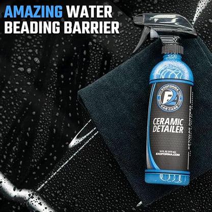 ExoForma Ceramic Detailer - SiO2 Ceramic Spray Wax Sealant, Delivers High Gloss, Superior Durable Protection & Hydrophobic Action - Extends Coating Lifespan - For Cars, Boats, ATVs & RVs, 16 oz