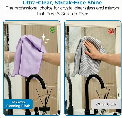 Professional Auto Detailing Microfiber Cloths 6 Pack, 15.5"x15.5" Glass Cleaning Towels for Car Windshield, Window and Interior, Lint Free Streak Free Polishing Rags for High Gloss Shine