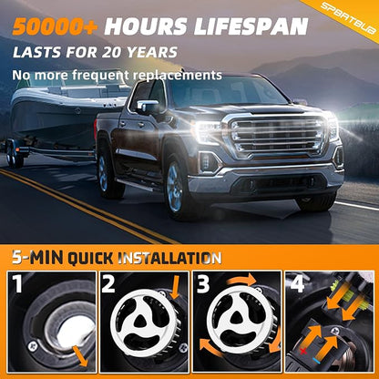 For Ford F250 F-350 F-450 F-550 Super Duty 2005-2022 light Bulbs, H13/9008 High Low Beam + 9145 Fog Lights Turn signal Lights Combo, 6-Pack