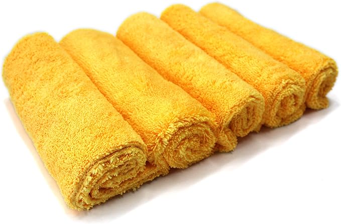 Maxshine 16" x 24" Universal 5-Piece Professional Edgeless Microfiber Towel Set – 380GSM Extra Absorbent & Ultra Plush – Premium Towels for Car Wash, Home Cleaning & Pet Drying