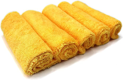 Maxshine 16" x 24" Universal 5-Piece Professional Edgeless Microfiber Towel Set – 380GSM Extra Absorbent & Ultra Plush – Premium Towels for Car Wash, Home Cleaning & Pet Drying
